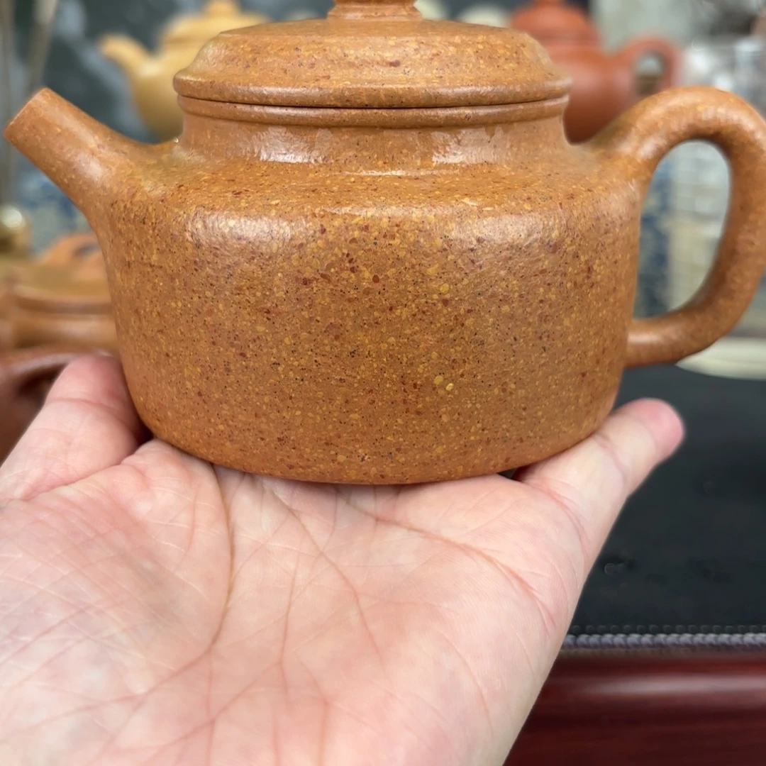 达***儿茶壶紫砂梨皮黄段德中240