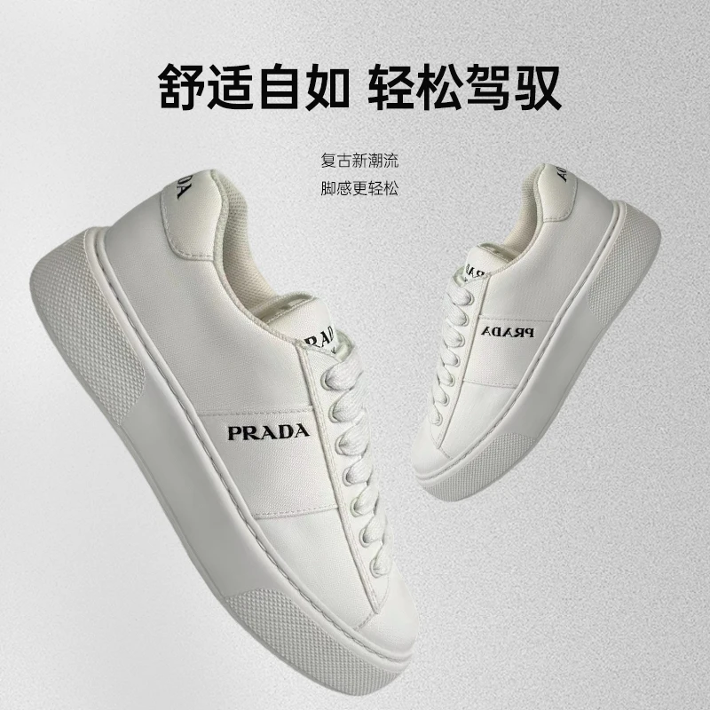 未使用 Prada/普拉达 尼龙百搭厚底低帮休闲时尚简约饼干板鞋