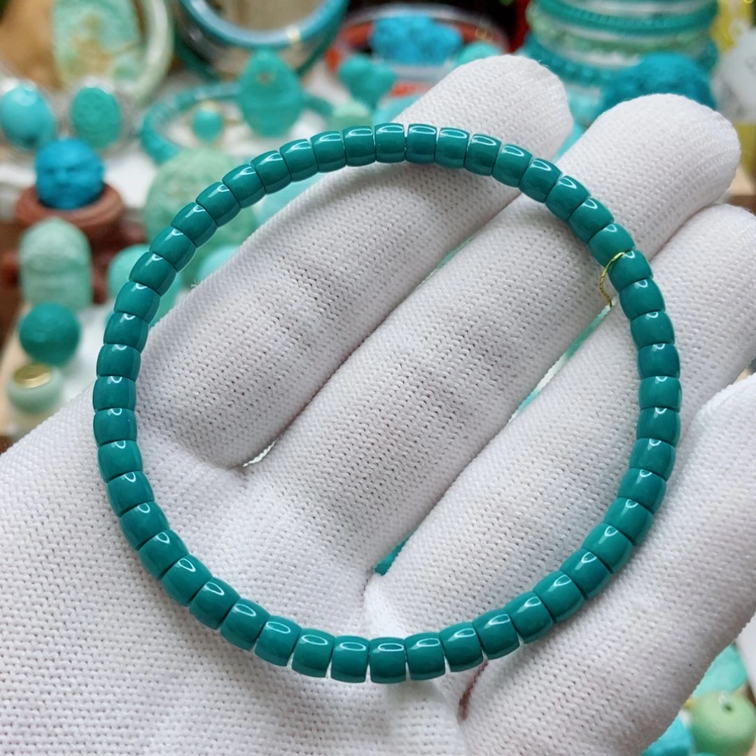 绿松石未镶嵌直切手串4.5mm