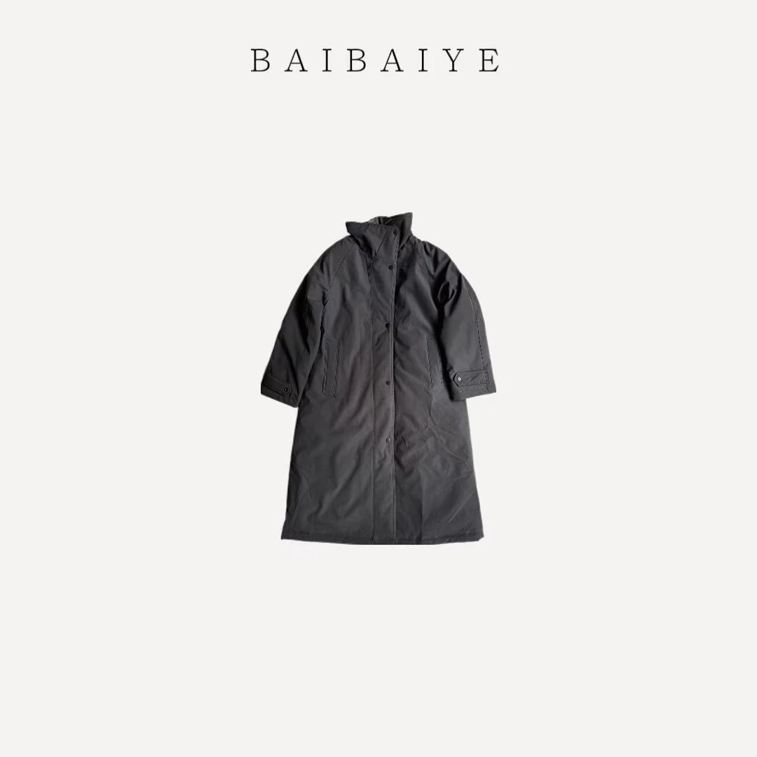 高级感新廓形立领90白鸭绒长款羽绒【BAIBAIYE】Z25FC375