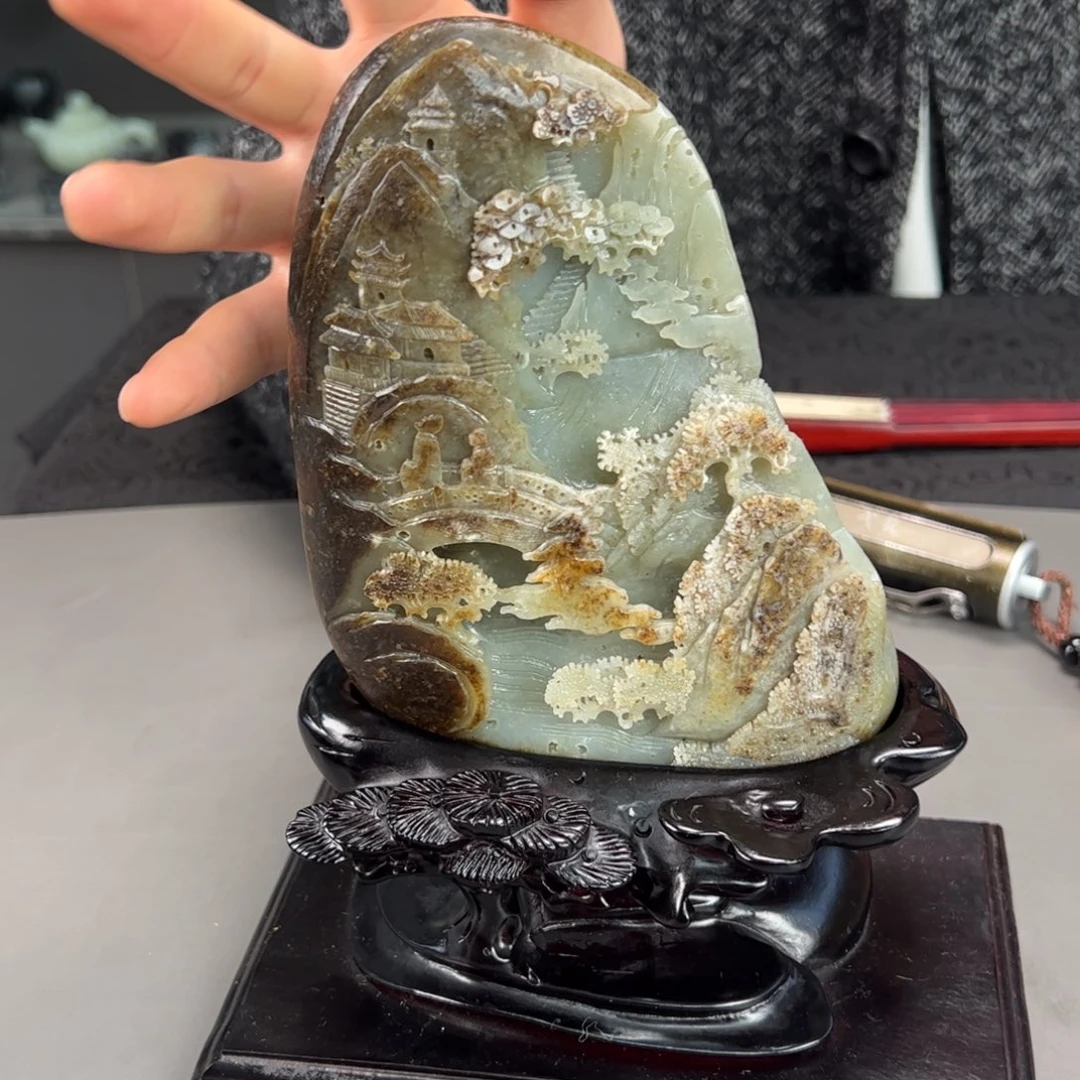 和田玉未镶嵌摆件