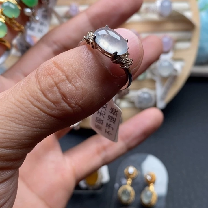 翡翠戒指银S925镶嵌