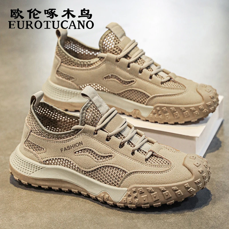 欧伦啄木鸟EUROTUCANO男鞋夏季防滑耐磨劳保工装鞋男士透气网面鞋