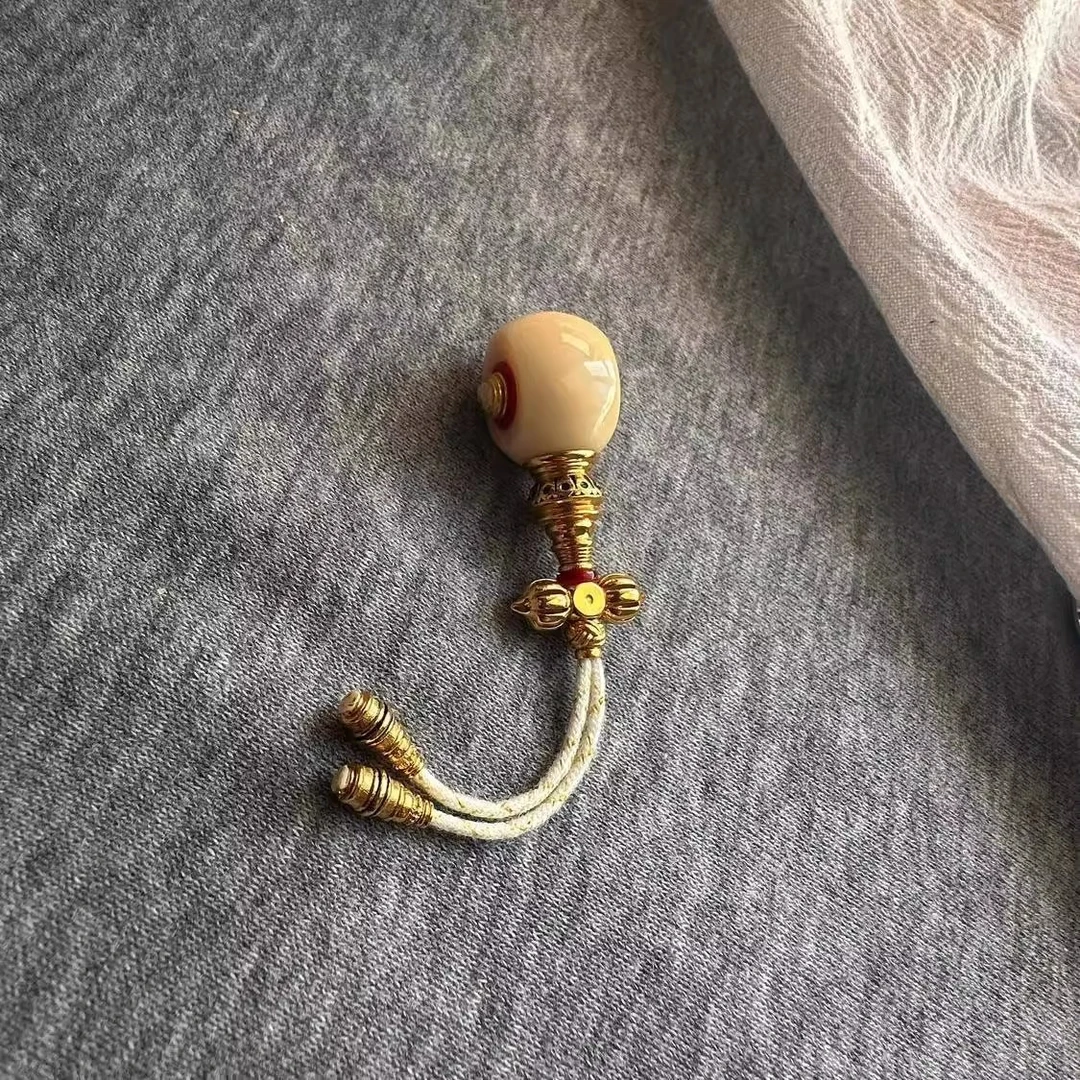 藏式民族风三通文玩配饰镀18Kdiy配件万向轴高级感背云弟子珠套装