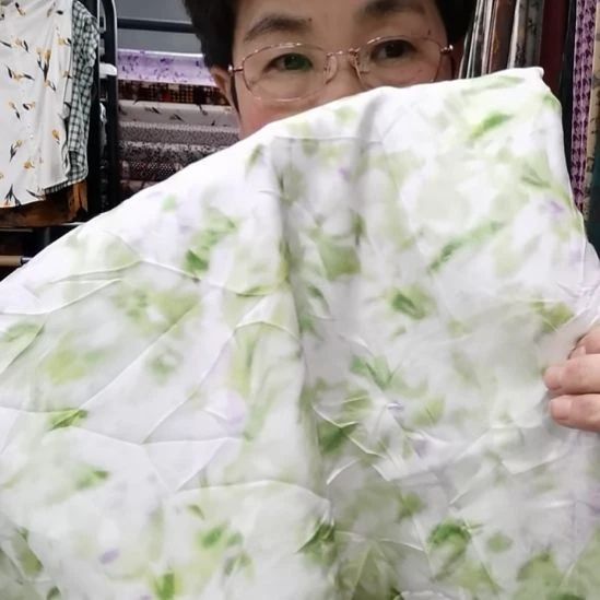 天丝苎麻布料绿摩幻1米