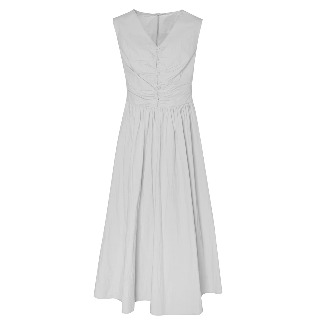 【18051】2025新款时尚韩版气质高级感休闲显瘦小众无袖连衣裙