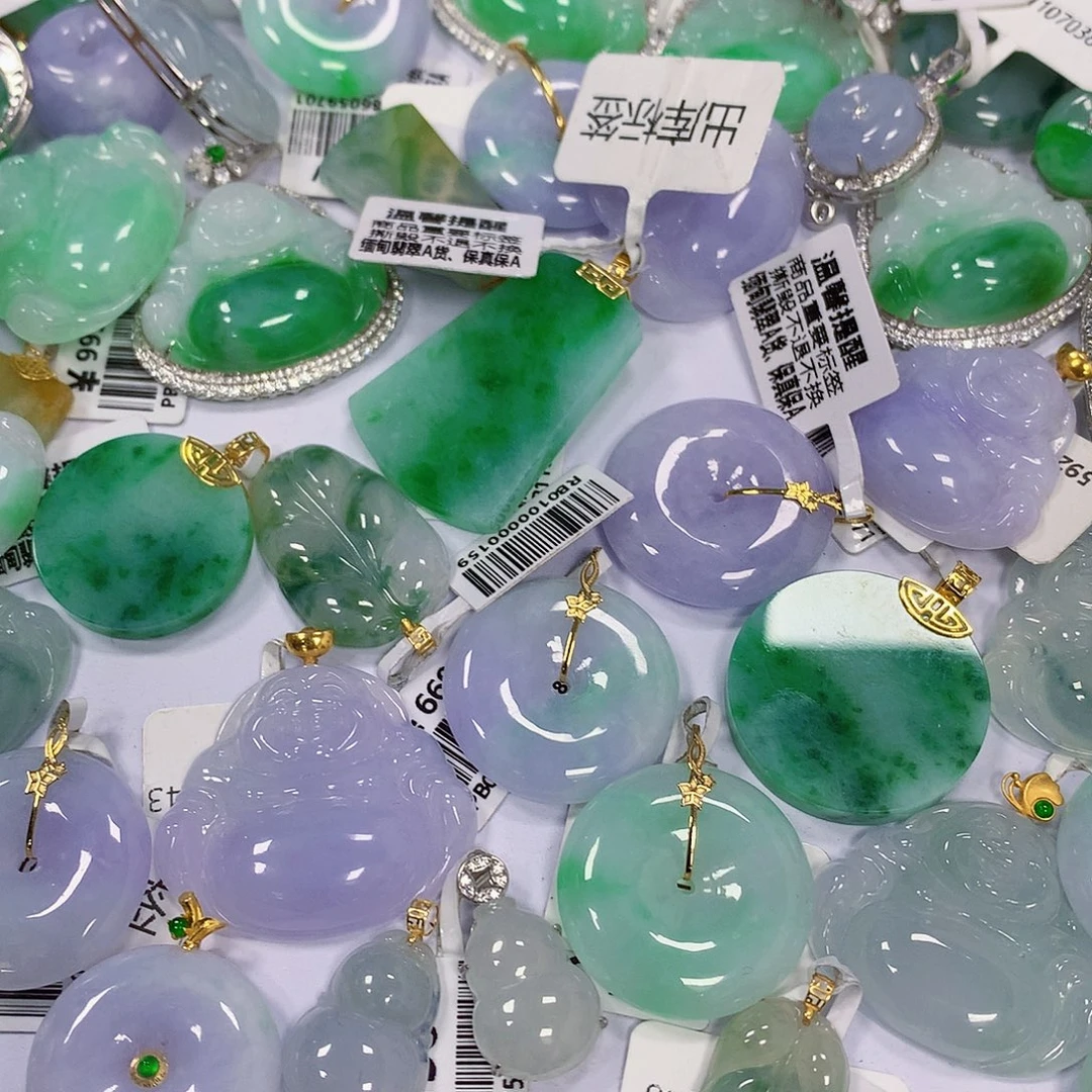 翡翠未镶嵌颈饰天然翡翠a货 百元以上9米证书费自理