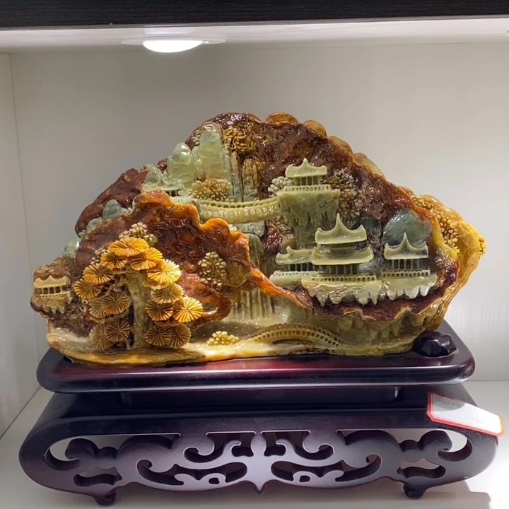 未镶嵌蛇纹石玉（覆膜）珠宝奇石