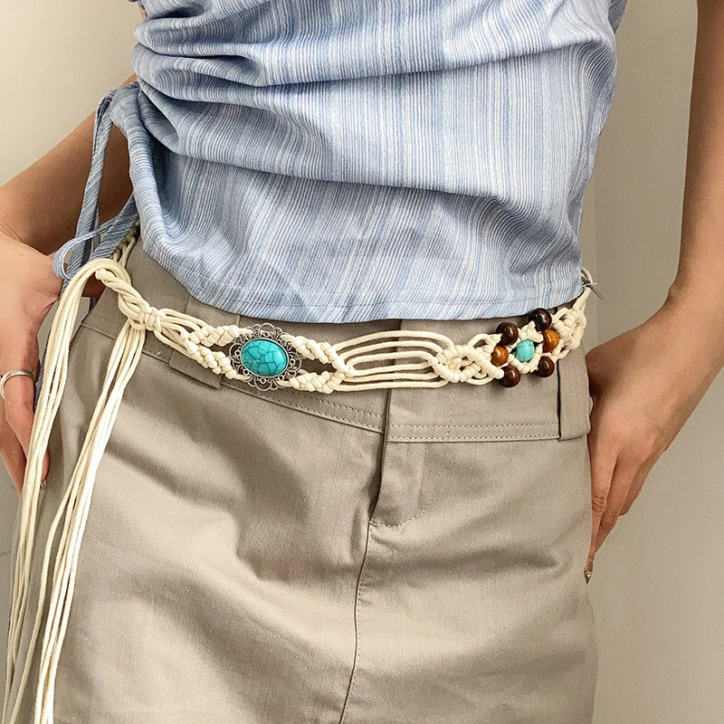 腰绳女装饰配连衣裙时尚民族风编织腰带百搭设计感免打孔复古皮带