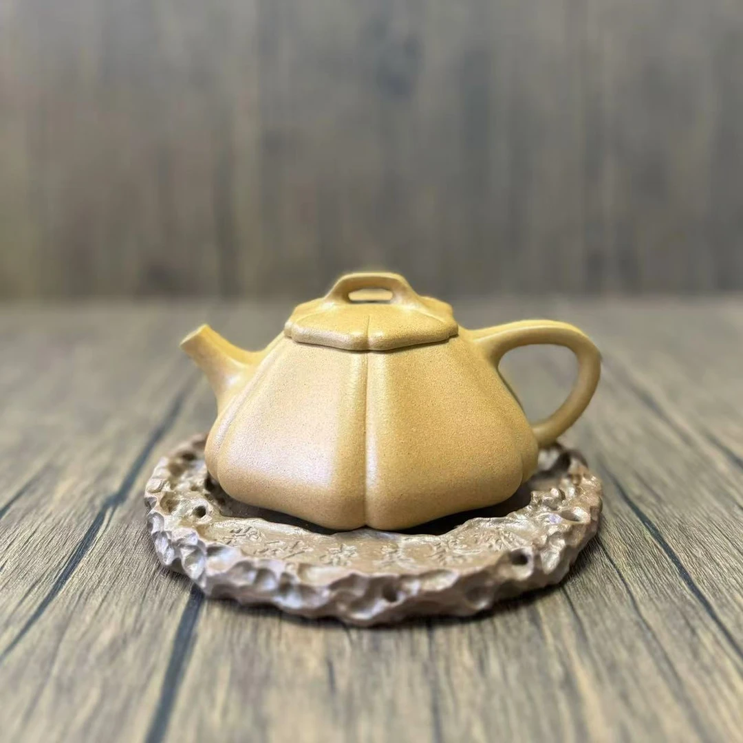 茶香紫器 黄金段【抽角石瓢】宜兴黄龙山原矿手工紫砂壶