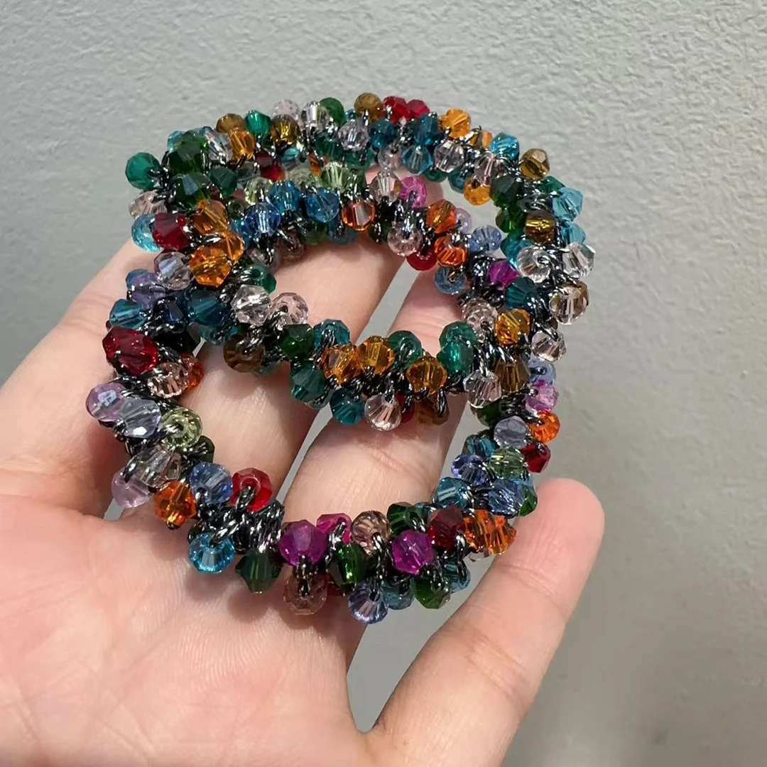 东大门彩虹珠珠2只装发圈T581