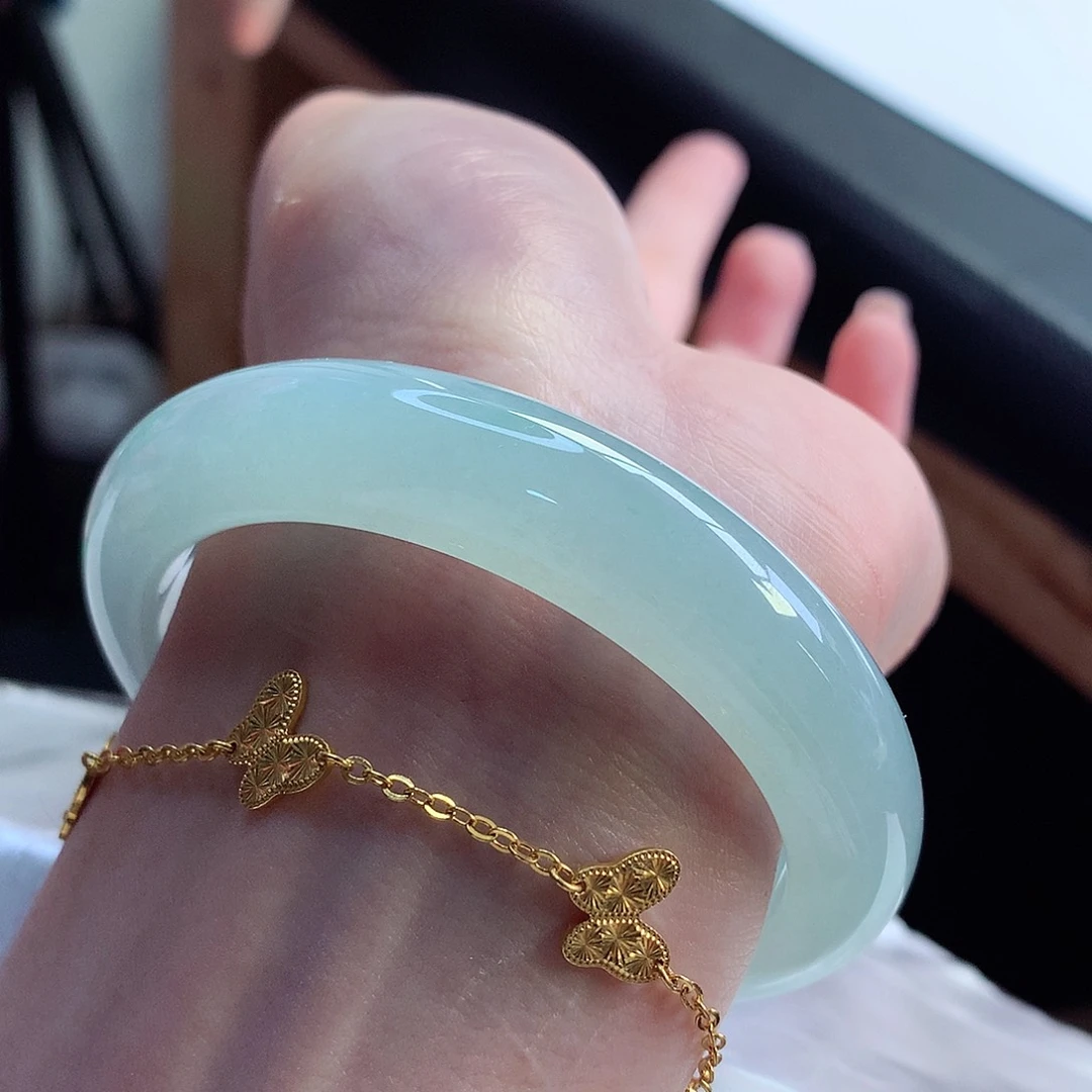 翡翠手镯未镶嵌天然翡翠55-56冰晶葡萄力推