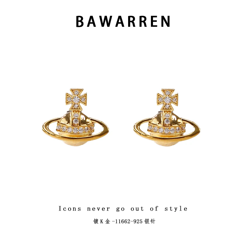 Bawarren 意❤ 精工CNC 11662-【金色星球】精致耳环简约