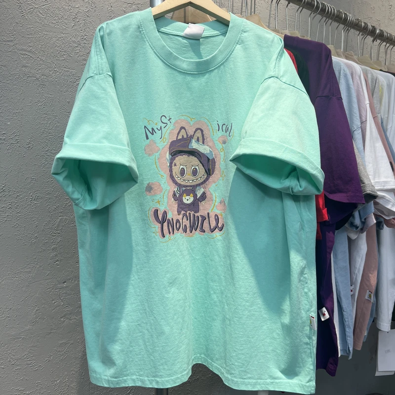 966夏季新款韩版布拉拉卡通印花宽松休闲大版圆领纯棉短袖T恤女