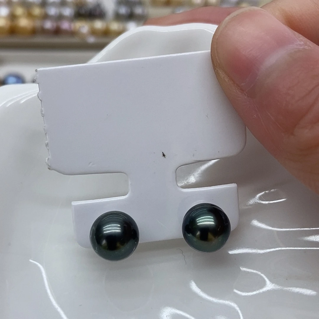 银S925镶嵌海水珍珠耳饰