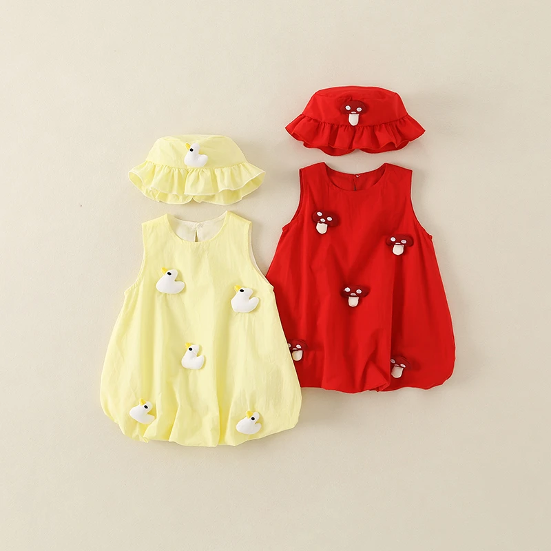 婴幼儿夏装吊带背心裙女宝宝夏季外出连衣裙薄款度假连体新生婴儿