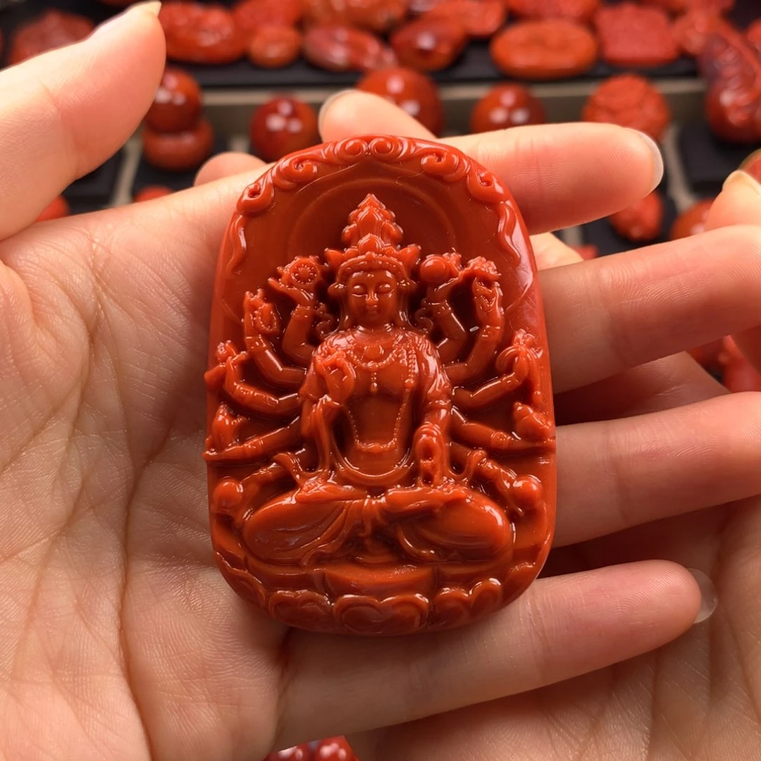 南红玛瑙千手观音45×65未镶嵌