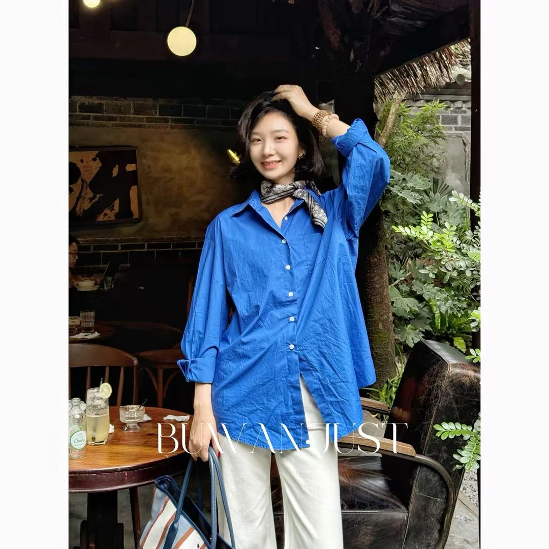 LUCKYYY【可露丽】满分精梳棉大廓形定织定染高级感衬衫 B2055
