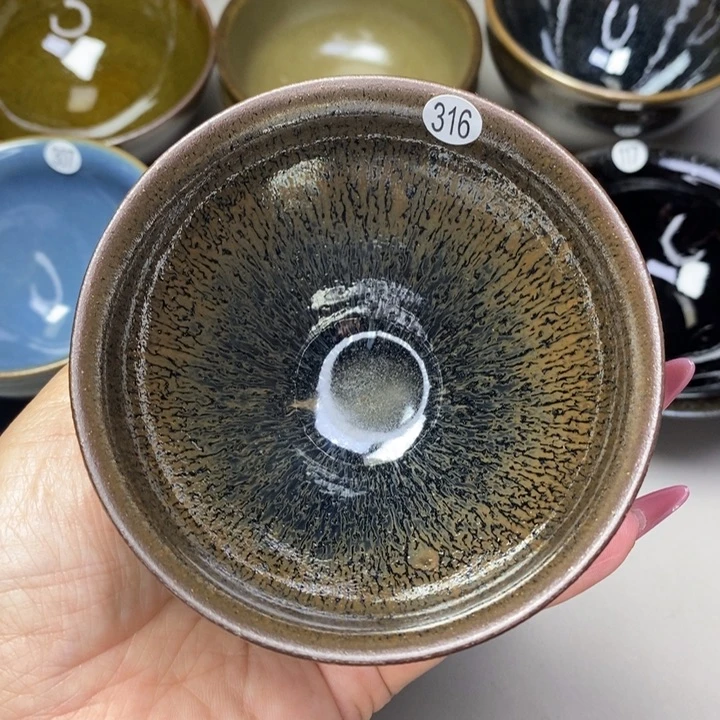 茶盏六*们建窑建盏柴烧主人杯