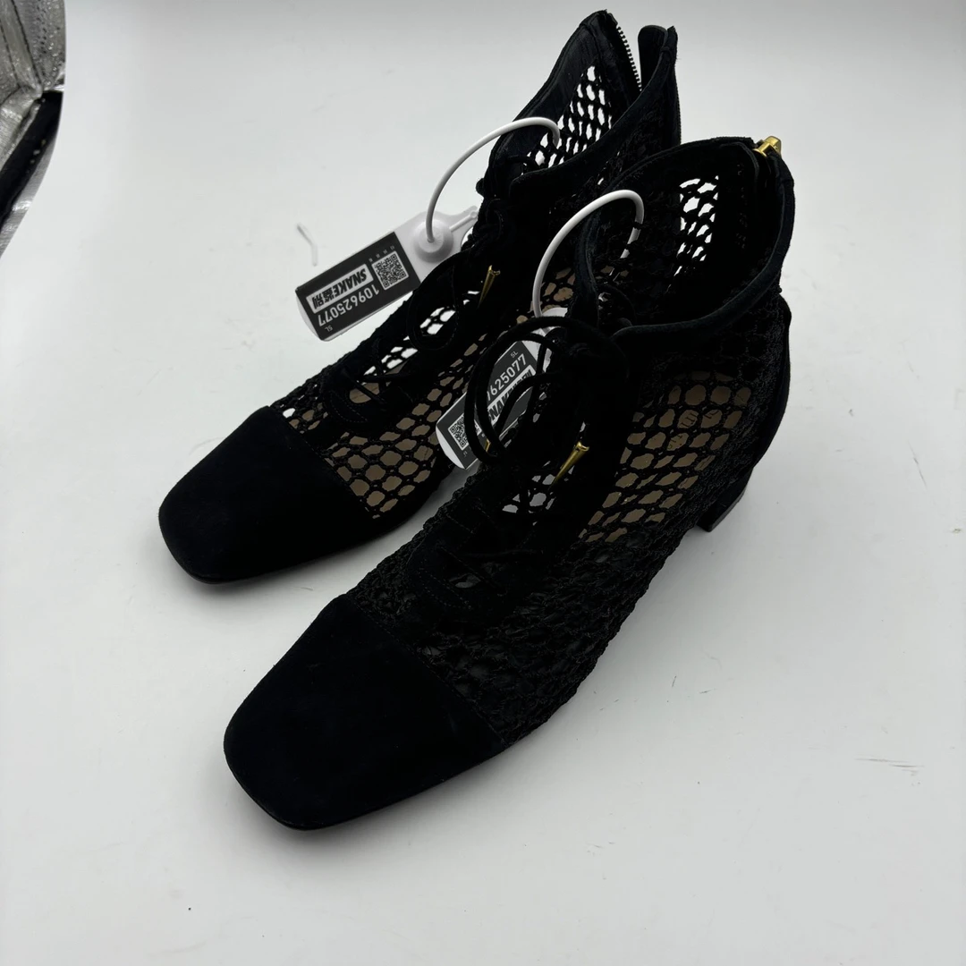 95新 DIOR/迪奥 37码/dior迪奥网格镂空短靴/无盒/95新