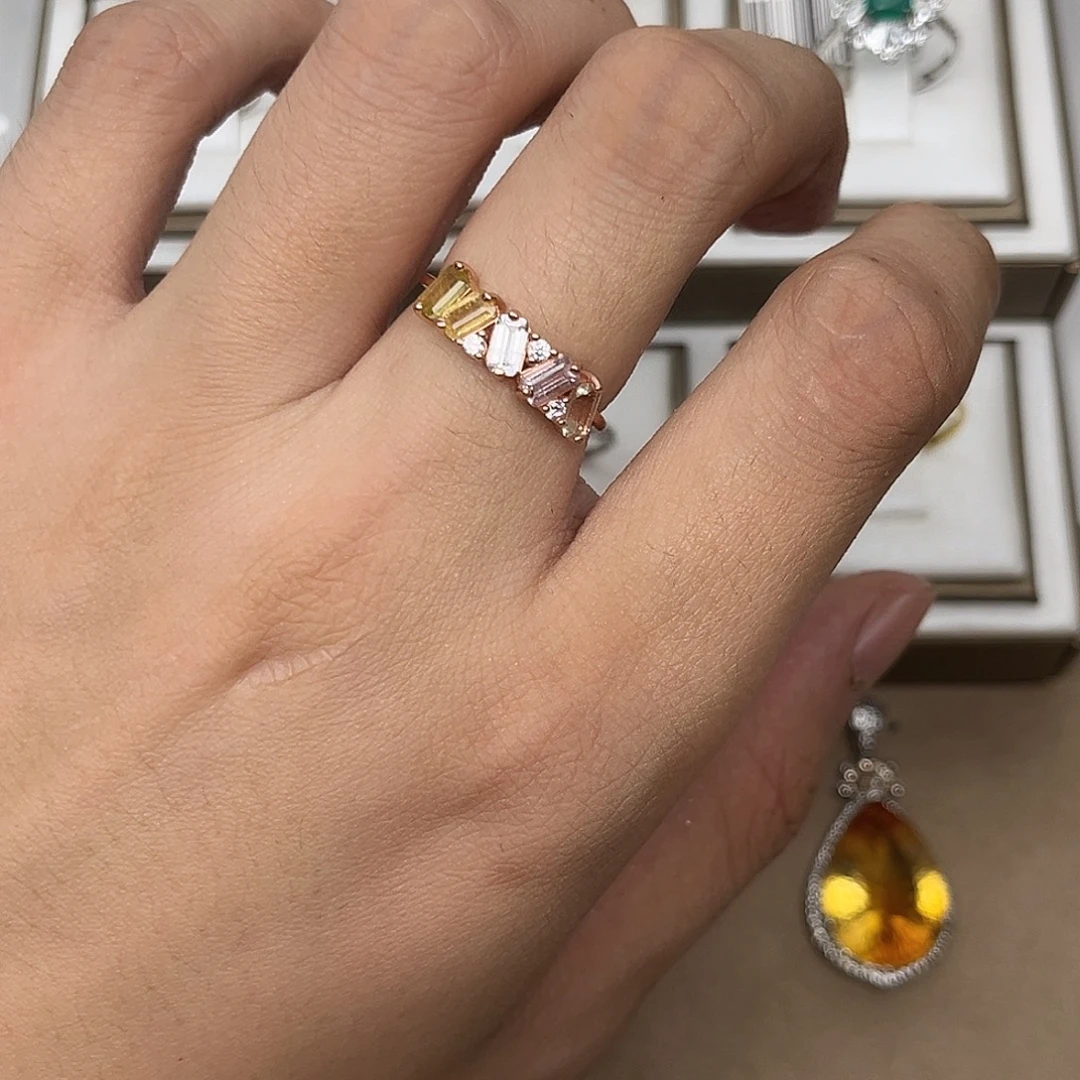 碧玺戒指银S925镶嵌