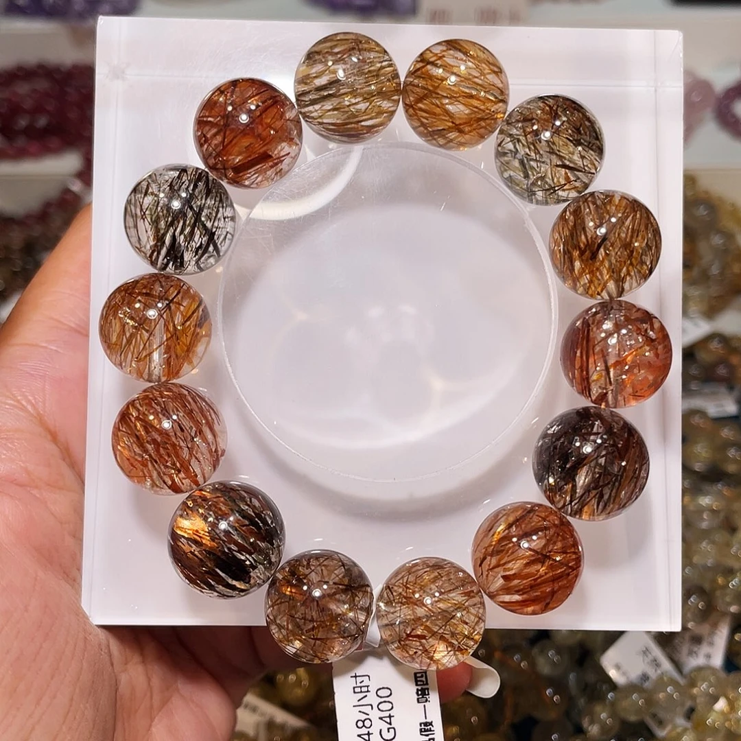 水晶未镶嵌手串已实名黑金超七16m