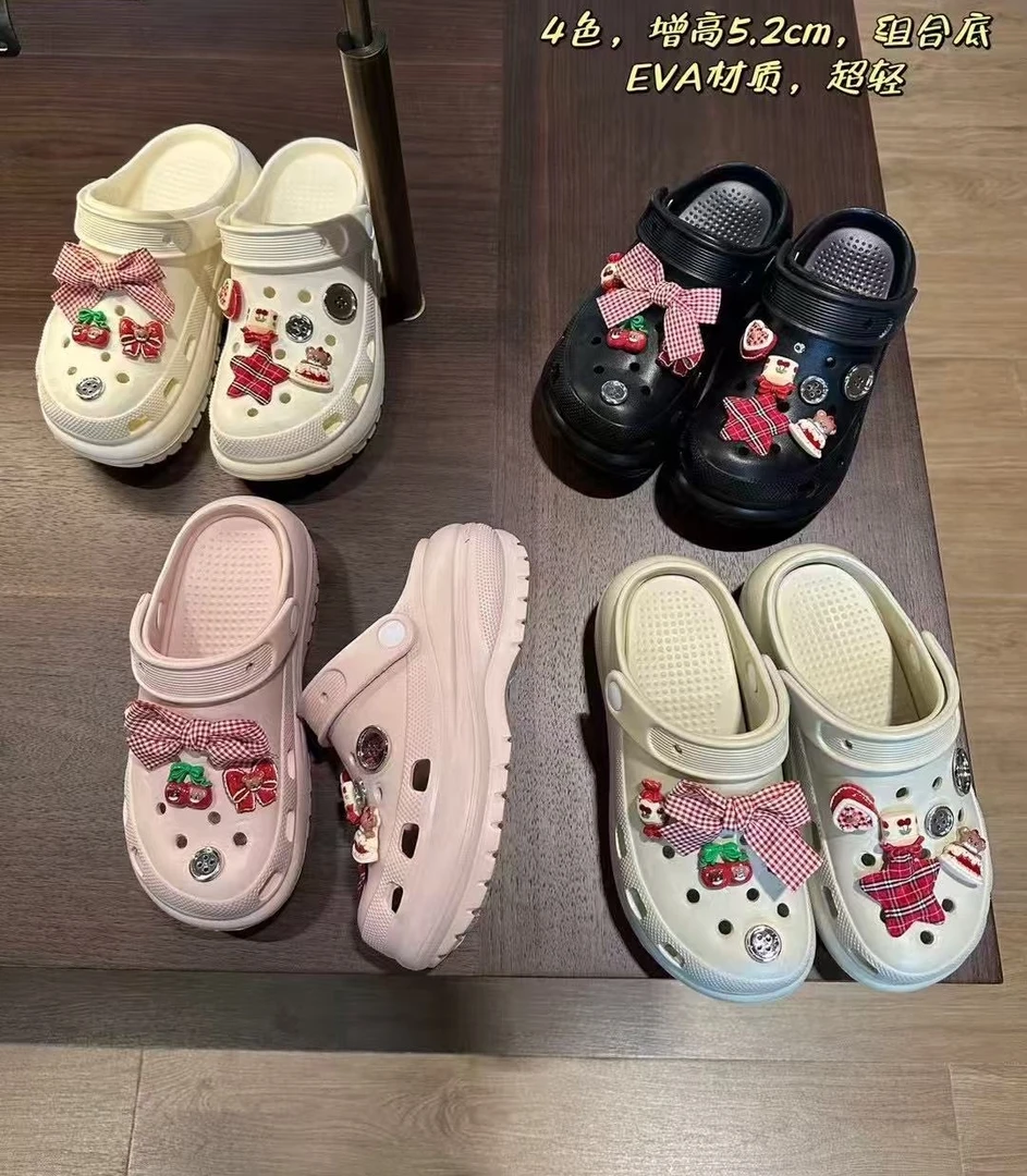 【华小姐】夏季新款时尚潮流圆头厚底百搭包头拖鞋333