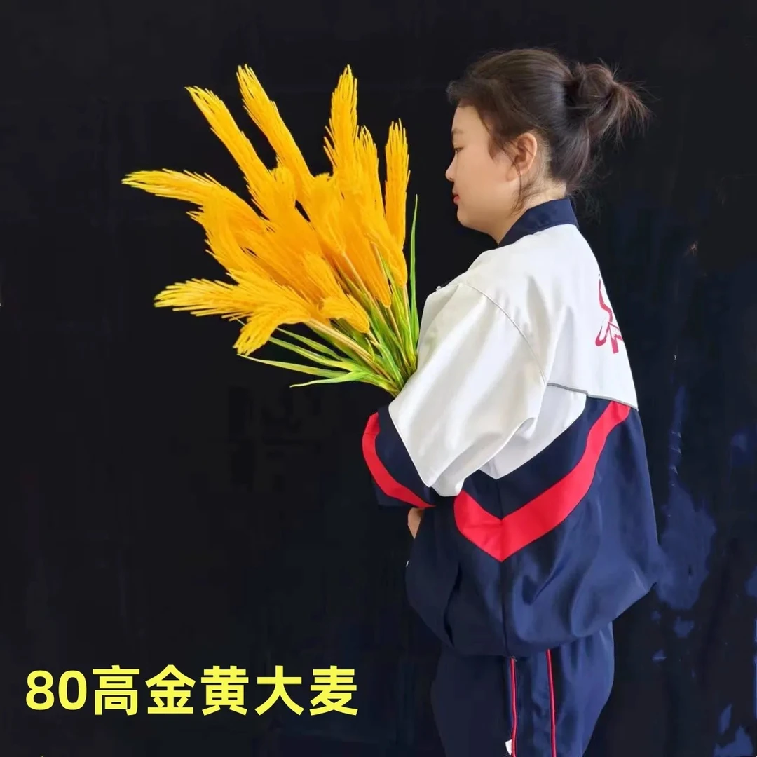 高品质仿真金黄色大麦稻谷塑料假花舞蹈道具农家乐装饰客厅摆放花