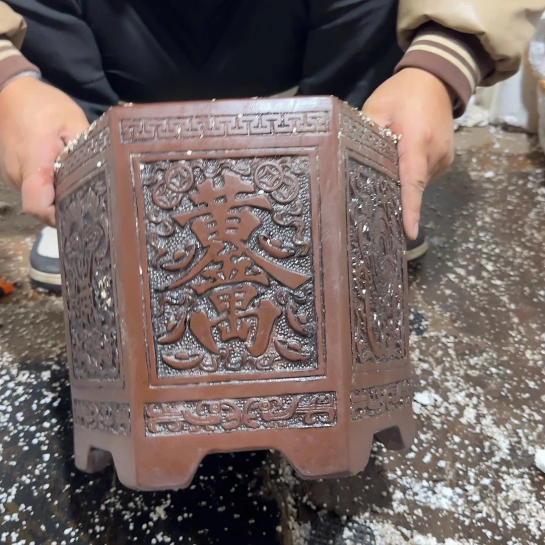 花盆紫砂口径25 22高度23厘米