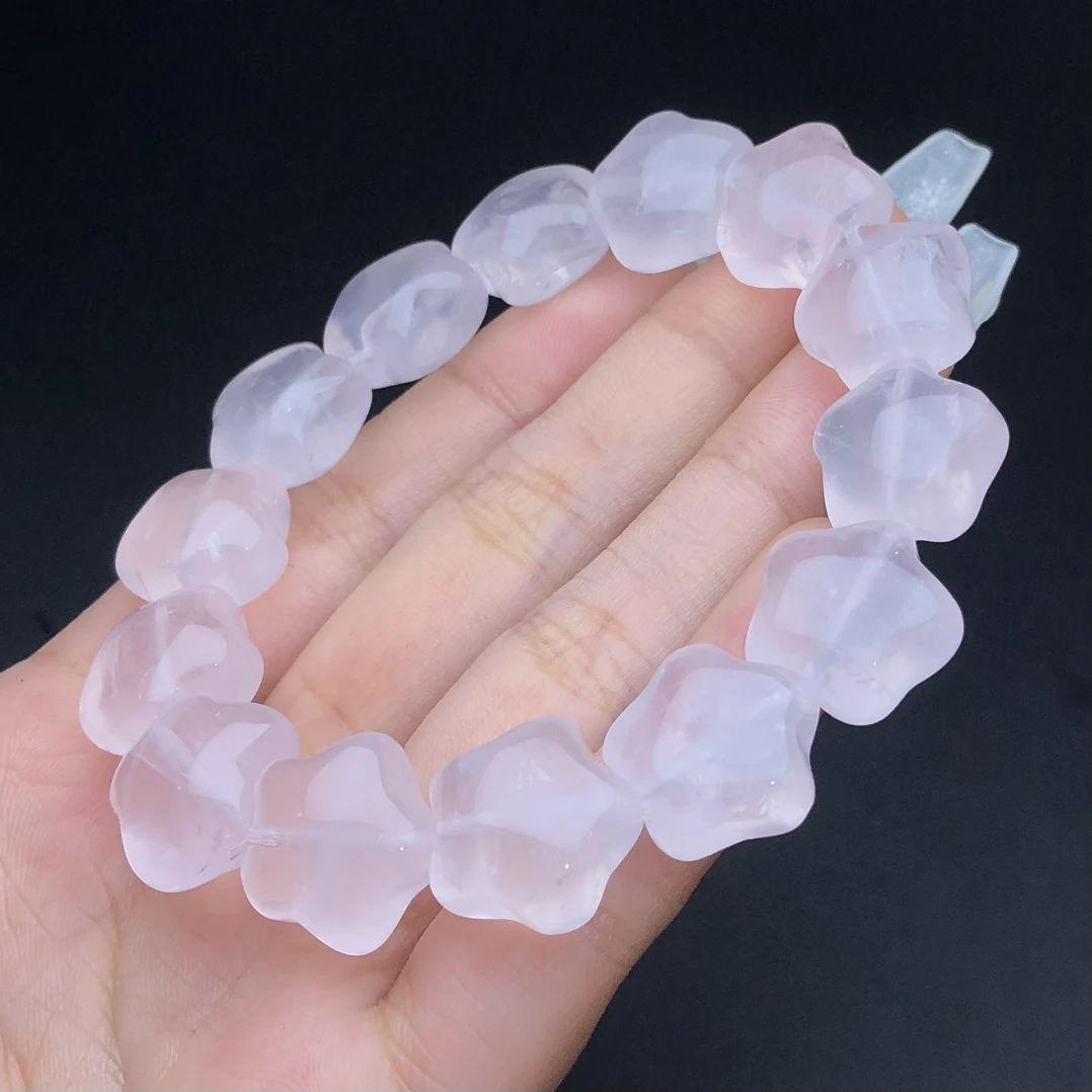 粉晶星星单圈手链百搭时尚气质型女款天然粉可爱少女