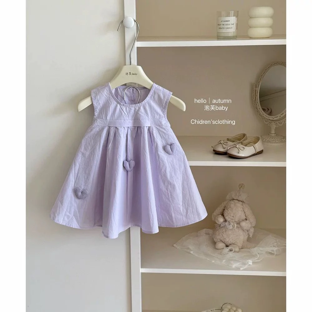 女.童连衣裙夏季2025新款洋气女宝宝可爱甜美爱心公主背心超萌裙0