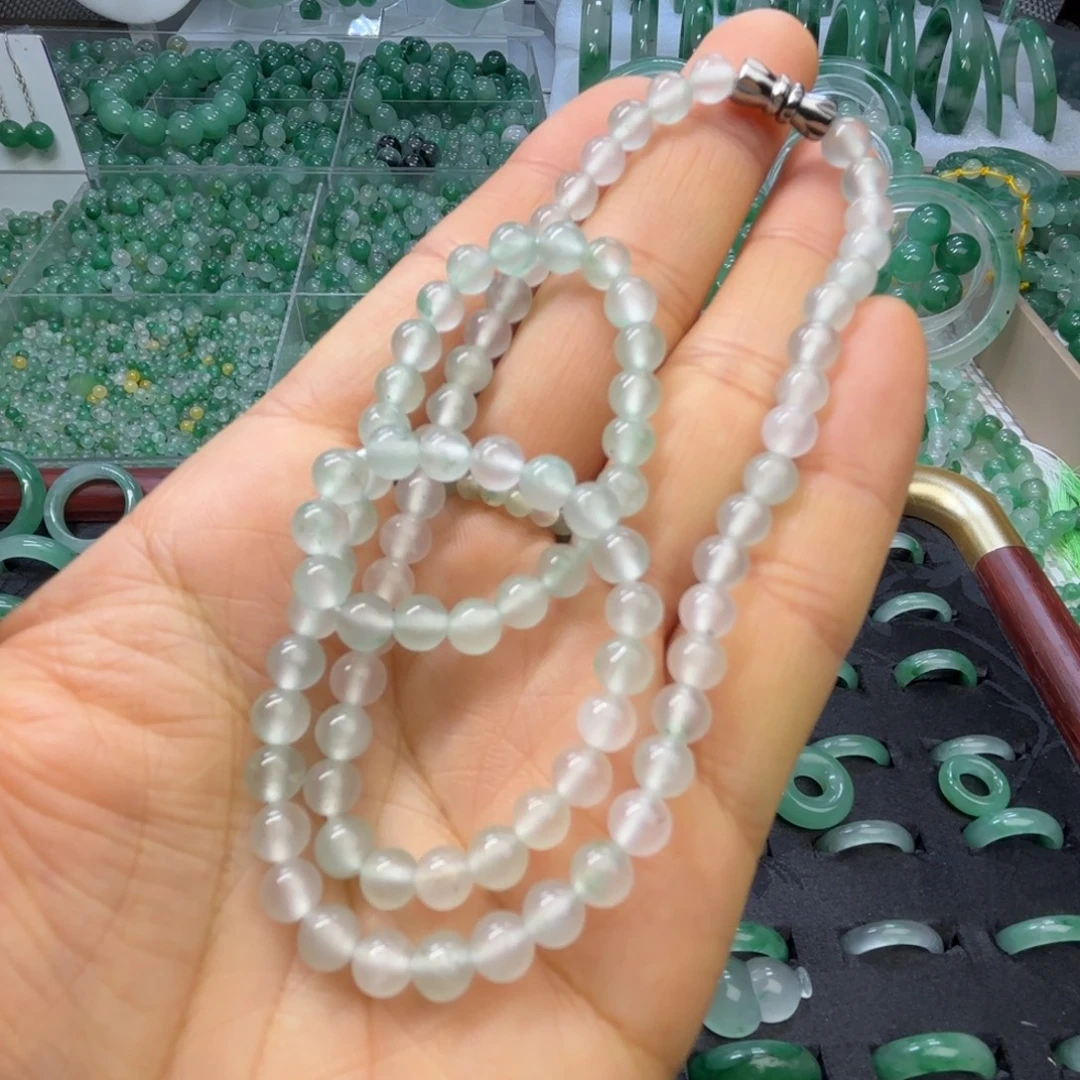 石英质玉（非洲翠）未镶嵌戒指  珠子  手镯卡5白冰项链
