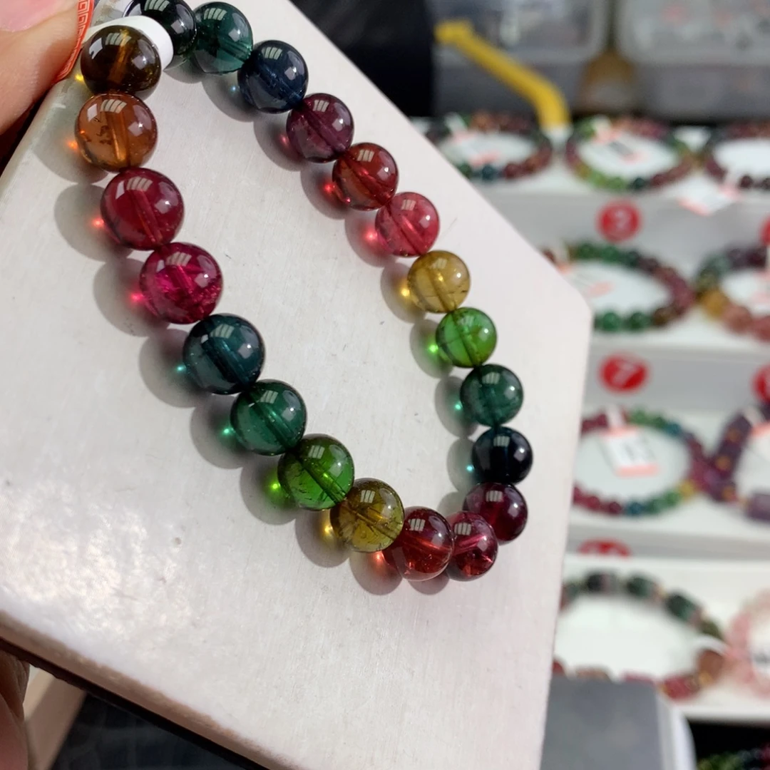 碧玺未镶嵌手链      9mm。