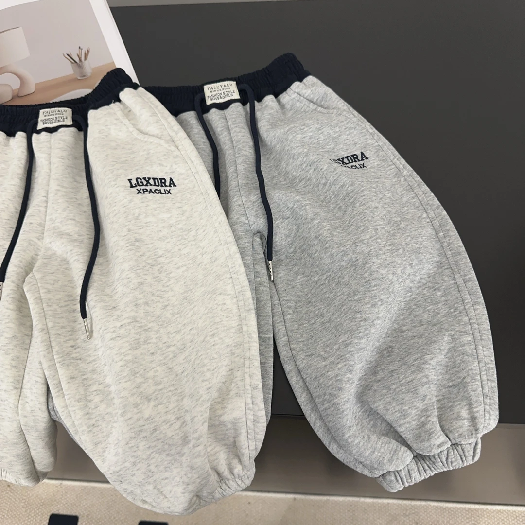 【两个小盆友】2025秋季儿童中小童韩版宽松百搭宽松束脚卫裤子7781