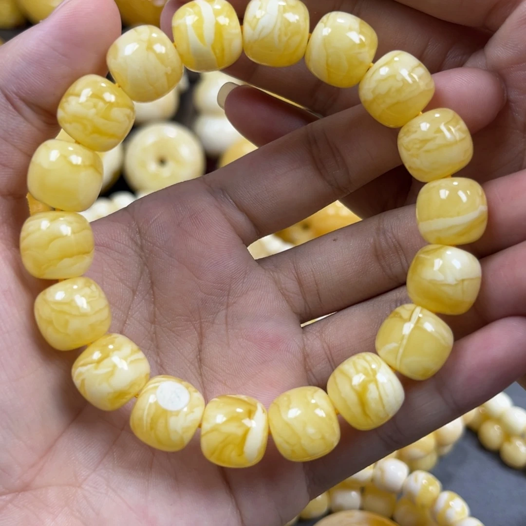 琥珀未镶嵌手串同料老邢手串13mm