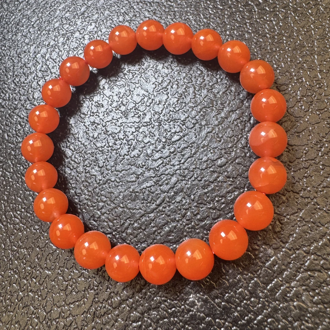 南红樱桃红手串8mm+.
