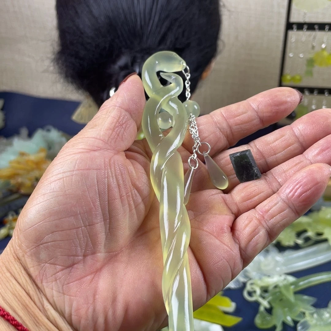 @***枫蛇纹石玉未镶嵌发饰