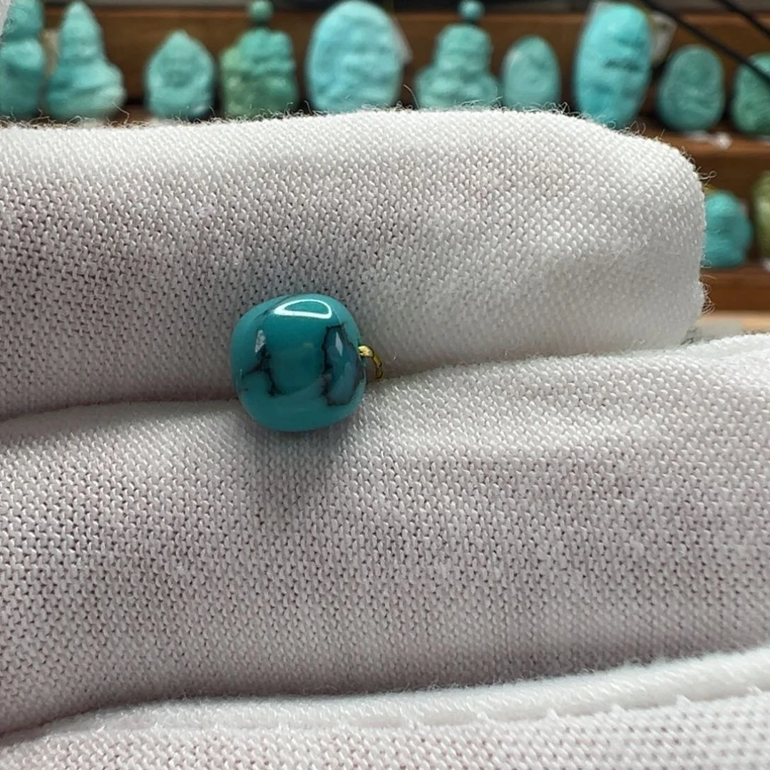 绿松石未镶嵌老型珠7mm