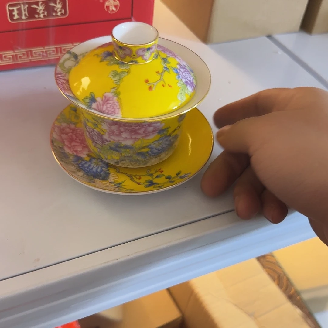 黄画眉一个三才盖碗
