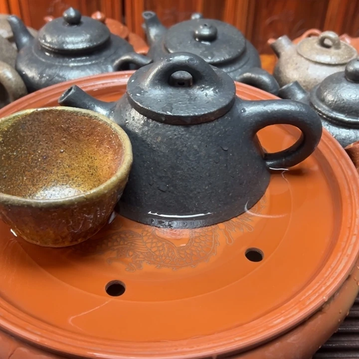 棍***郎茶壶紫砂宜兴原矿龙血砂