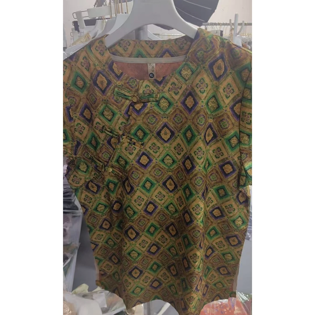 国风新款时尚气质出行减龄百搭新中式宽松休闲长袖外套上衣绿色