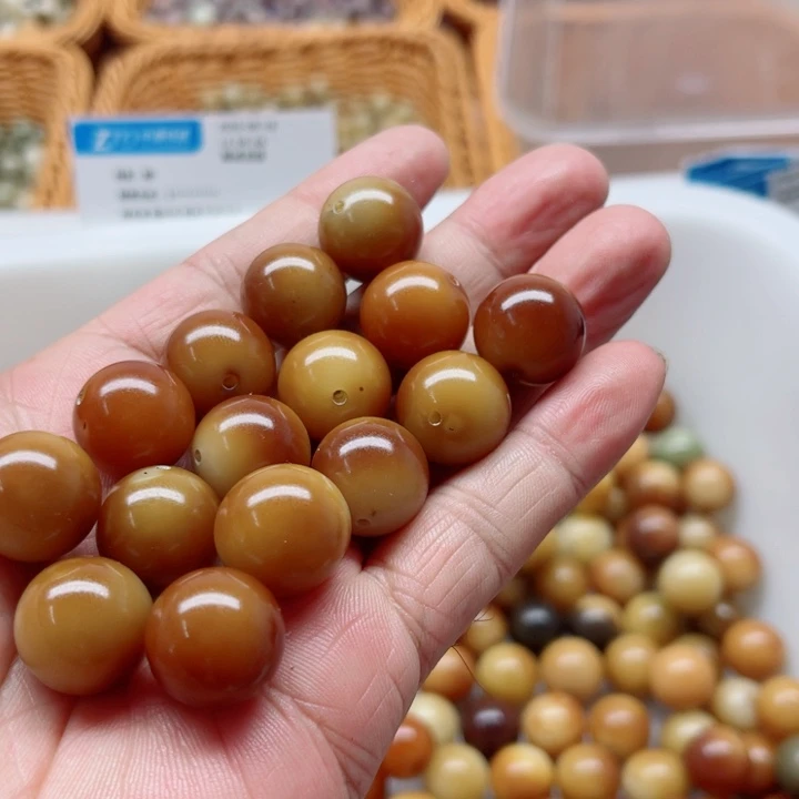 吊坠白玉菩提瑕疵16焦糖圆珠17颗