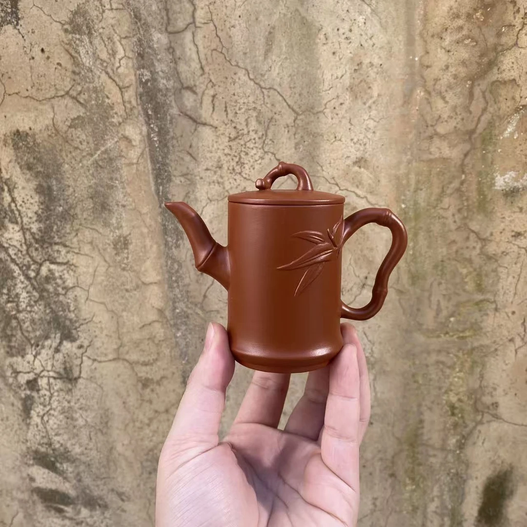 100毫升高身文竹壶朱泥球孔ZMZSM