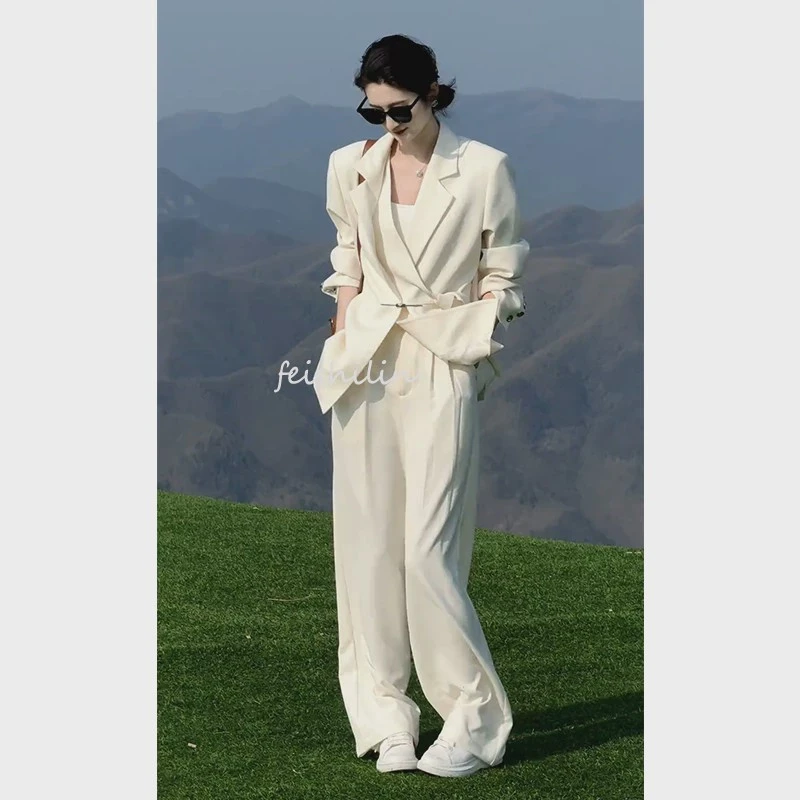 2024早春气场强大干练气质女装高级感小香风西装外套裤子职业套装