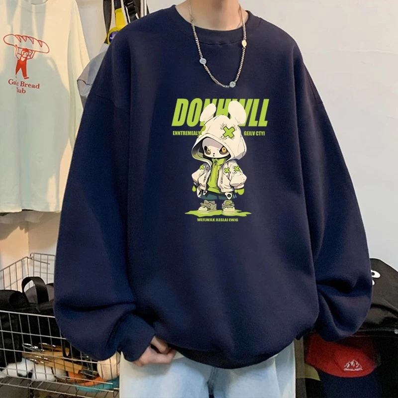 秋冬季新款圆领卫衣男生韩版长袖宽松打底衫学生百搭套头外套上衣