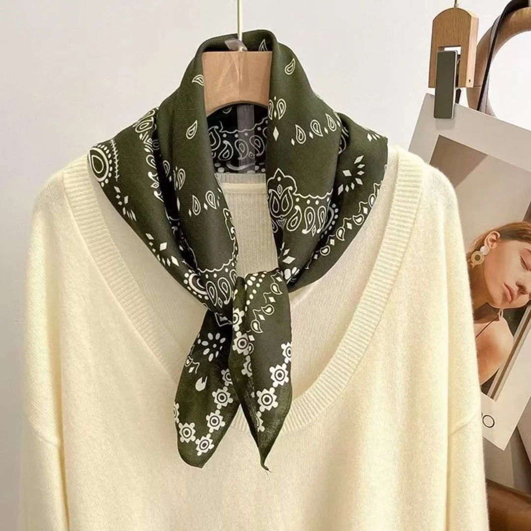 【绿色腰果】春夏季新款女士百搭围巾方巾丝巾