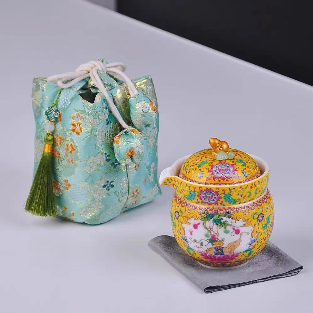 【闪购链接】YS549-金象缠枝莲旅行茶具