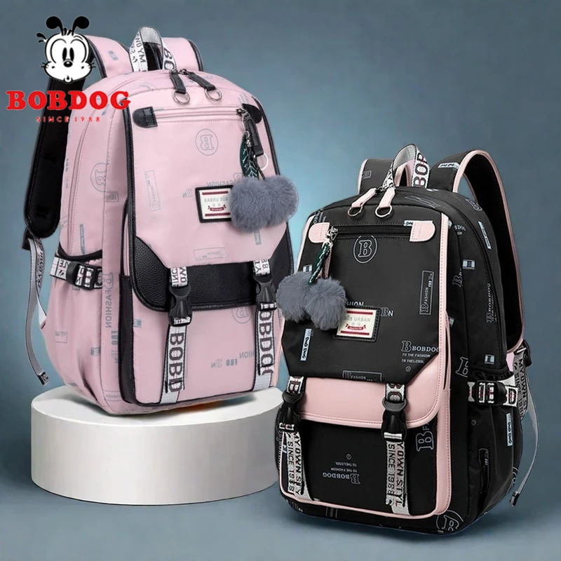 巴布豆书包青少年女童小学生8-15岁儿童防驼背时尚初中生防水背包