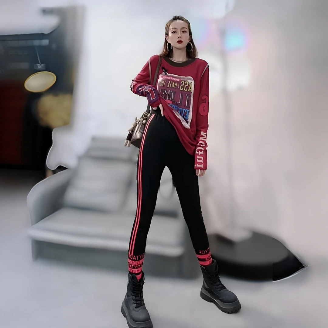 加绒外穿修身打底裤女高腰弹力加厚秋冬紧身裤高腰显瘦百搭裤子