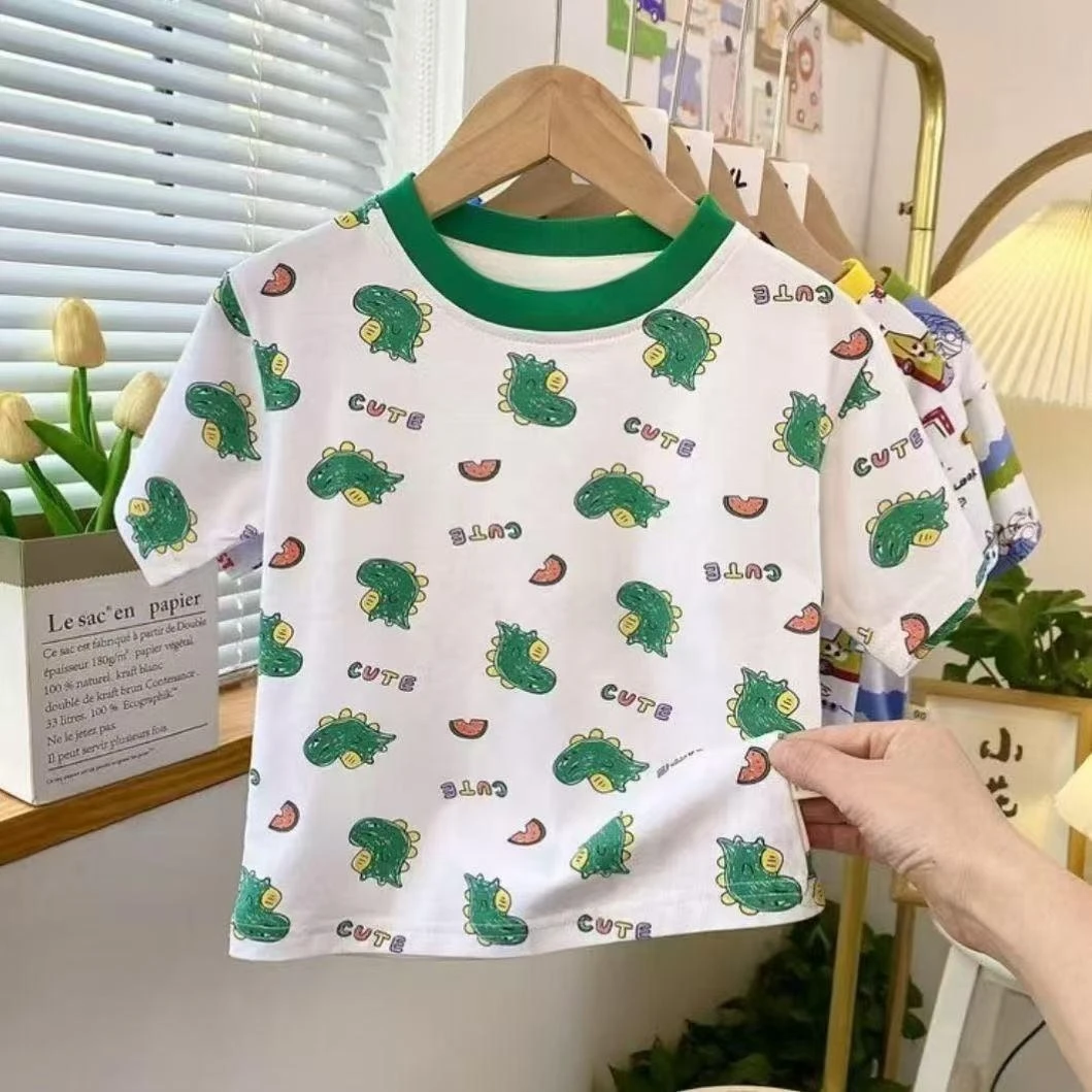 清仓不补男童夏季卡通短袖T恤儿童打底衫男孩夏装休闲半袖上衣潮